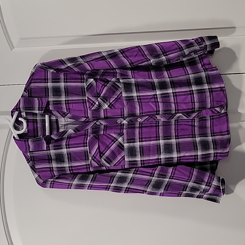 New York & Company Plaid Button Down Shirt